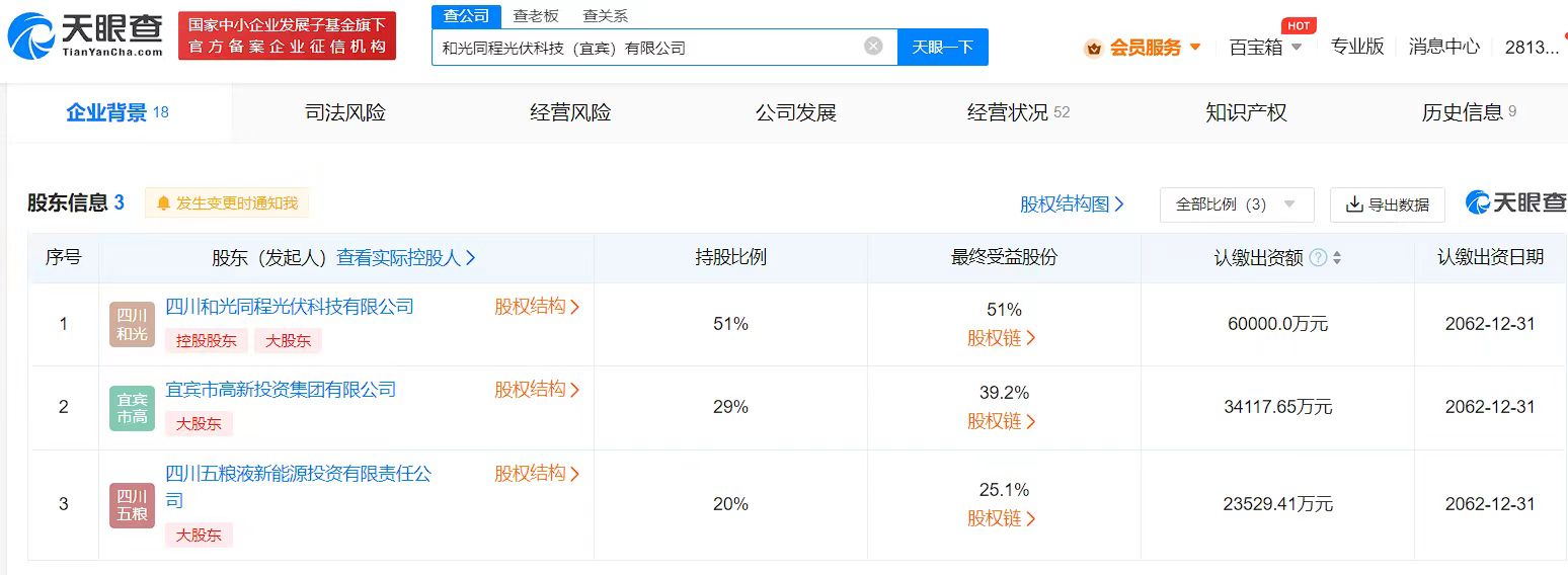 五糧液新能源公司再入股光伏企業(yè)