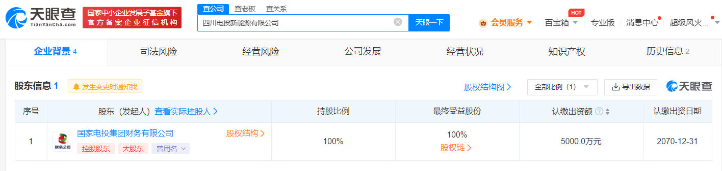 國家電投在四川成立新能源公司