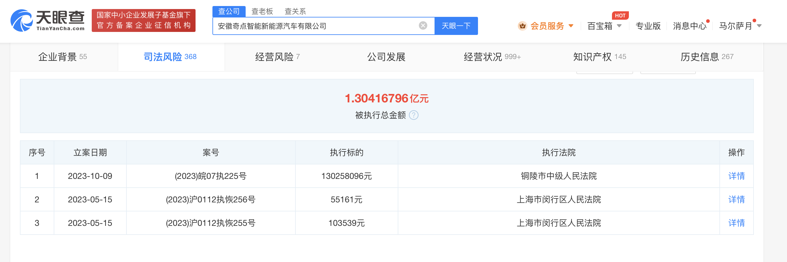 奇點汽車被強制執(zhí)行1.3億